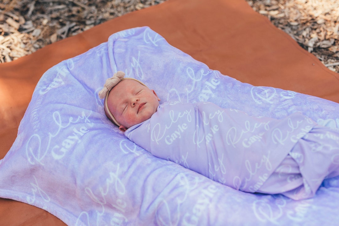 Baby Name Swaddle, Newborn Name Swaddle, Personalized Baby Name Swaddle