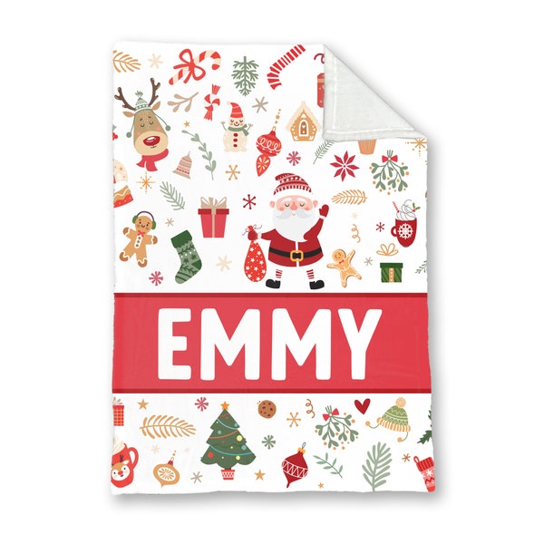 Kids Christmas Blanket, Personalized Name Blanket, Name Blanket, Kids Christmas Gift, Soft Blanket with Name, Christmas Blanket with name