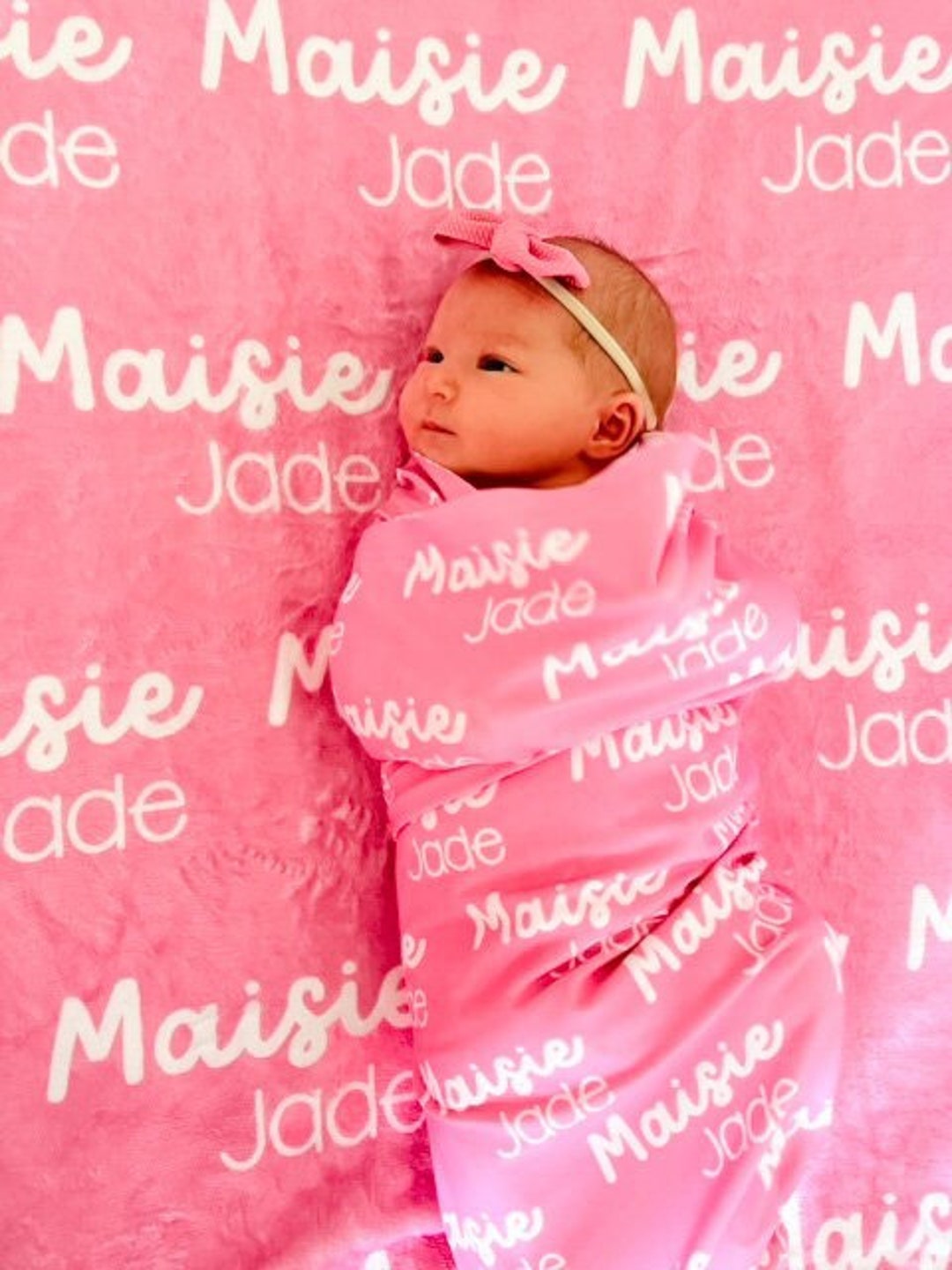 Baby Name Swaddle, Newborn Name Swaddle, Personalized Baby Name Swaddle