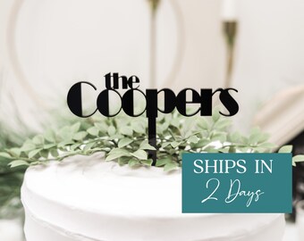 Custom Last Name Wedding Cake Topper, Acrylic Cake Topper, Couple Wedding Cake Decor, Custom Wedding Cake, Modern Wedding Cake Topper