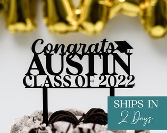 Custom Graduation Cake Topper, Name Cake Topper, 2022 Grad Decor, Graduation Centerpiece, Custom Graduation Party Decor, Custom Grad Topper