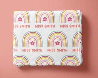 Personalized Teacher Blanket, Gift for Teacher, Gift for Kindergarten, Unique personalized throw blanket, Custom Teacher Gift, End of Year