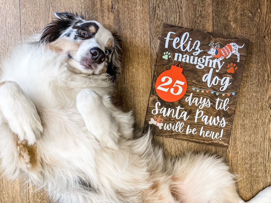 Custom Dog Christmas Countdown Sign, Days Until Christmas Pet Sign