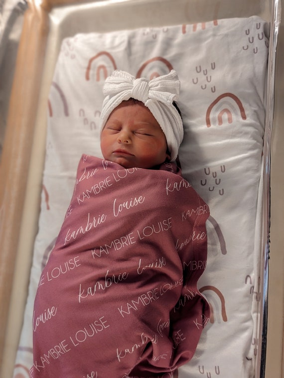 Newborn Name Blanket, Baby Name Swaddle, First and Middle Name
