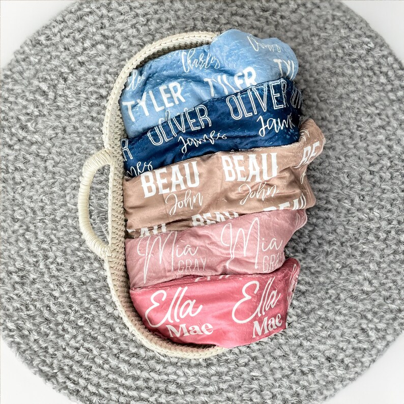 Personalized Blanket for Kids, Baby name blanket, Custom Name Nursery Blanket for Newborn, colorful name blanket, First and Middle Name image 8