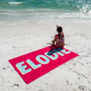 Kids Name Towel, Personalized Towel, Personalized Beach Towel, Towel with Name, Gift for Kids, Colored Kids Towel, Custom Beach Towel