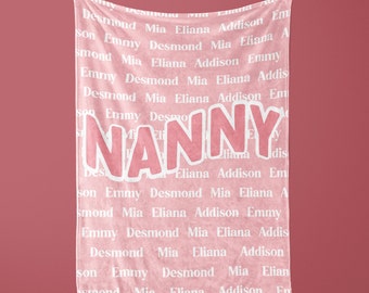 Personalized Blanket for Grandma, Mother's Day blanket, Gift for Mother's Day, Gift for Grandmother, Personalized Mom Blanket, Nanny, Mommom