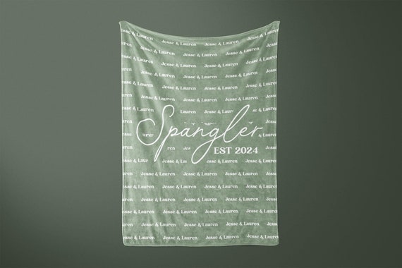 Last Name Blanket, Personalized Wedding Blanket, Wedding Gift for Newlyweds, Married Name Blanket, Soft Blanket for New Home, Personalized