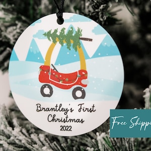 Baby's First Christmas Ornament, Personalized Christmas Ornament, First Christmas, Christmas Truck Ornament, Baby Keepsake Ornament