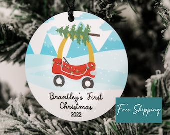 Baby's First Christmas Ornament, Personalized Christmas Ornament, First Christmas, Christmas Truck Ornament, Baby Keepsake Ornament