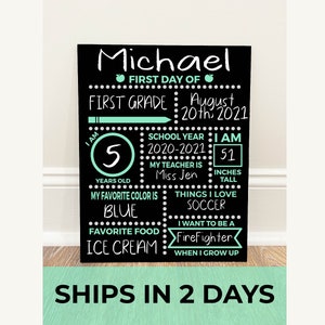 First Day or School Chalkboard Sign, Back to School Sign, Reusable School Sign, Last Day Of School, School Photo Prop, Reversible Option