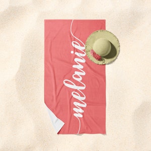 Kids Name Towel, Personalized Towel, Personalized Beach Towel, Towel with Name, Gift for Kids, Colored Kids Towel, Custom Beach Towel