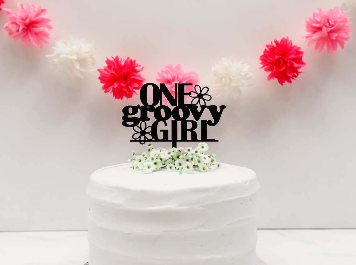 Groovy One Cake Topper First Birthday Retro Cake Topper - Etsy