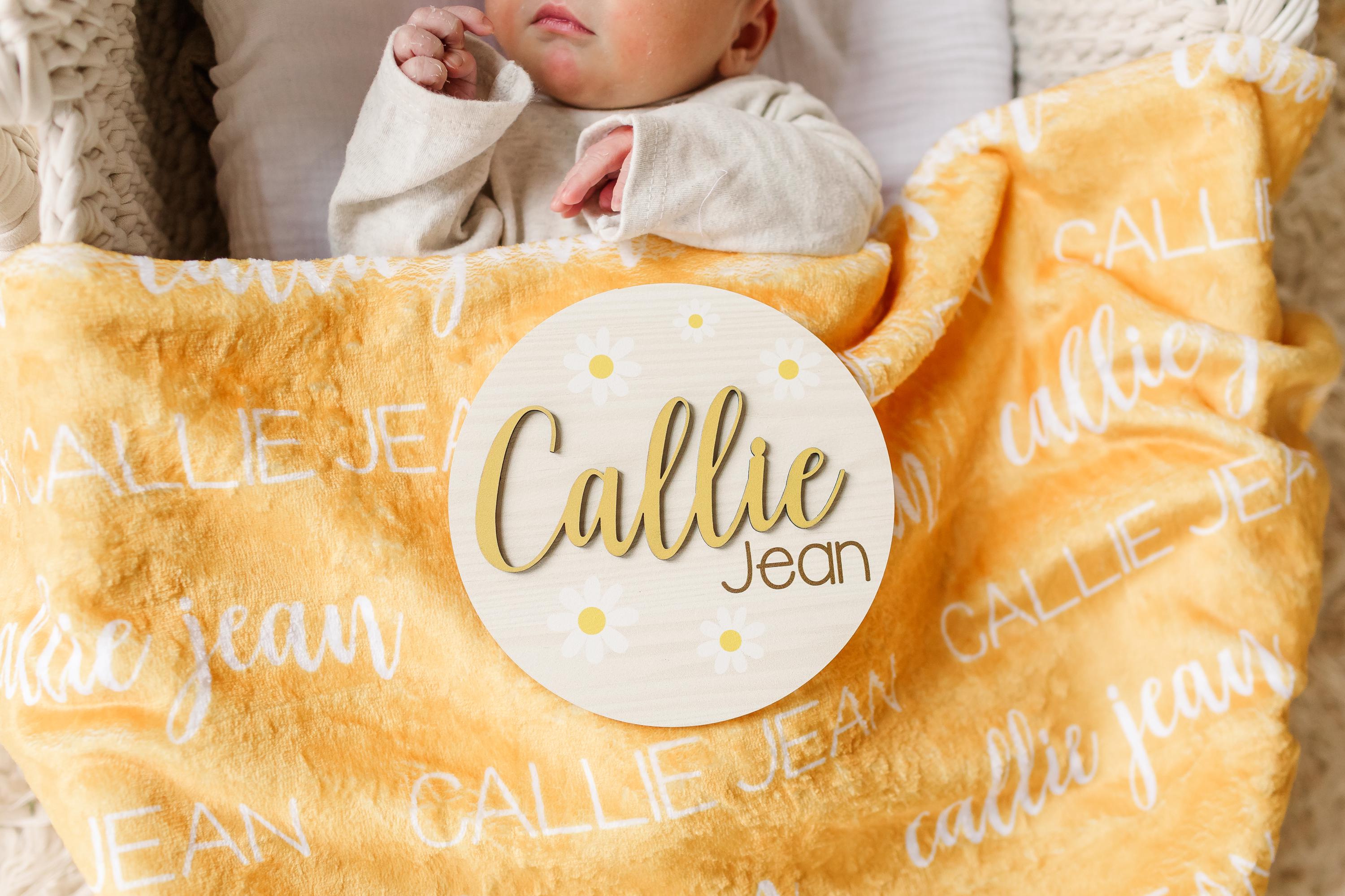 Baby Name Swaddle, Swaddle and 3D Birth Stat, Baby Name Announcement, Hospital Newborn Announcement, Daisy Newborn Gift, Daisy Baby Name