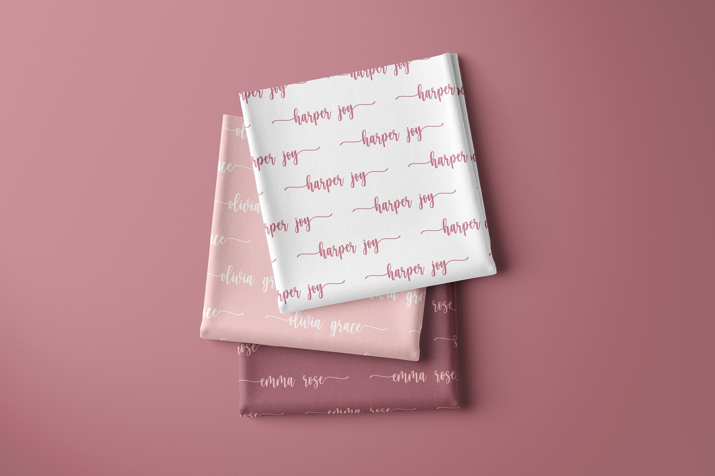 Baby Name Swaddle, Newborn Name Swaddle, Personalized Baby Name Swaddle, Hospital Blanket, Baby Shower Gift, Cursive Name Swaddle, Pink Baby