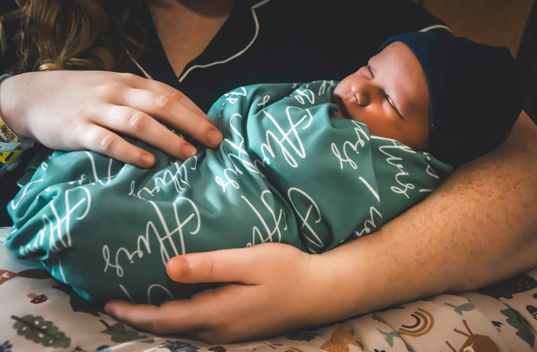 Baby Name Swaddle, Newborn Name Swaddle, Personalized Baby Swaddle