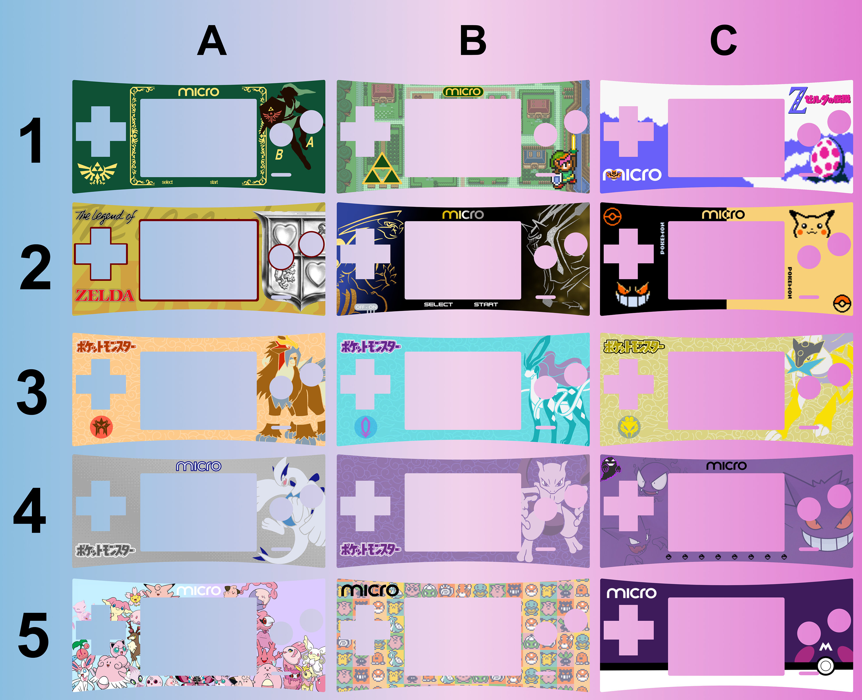 Gameboy MICRO Custom Faceplate Skin/overlay/sticker (other Parts