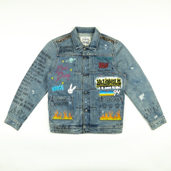 Bad bunny jean jacket Clearance