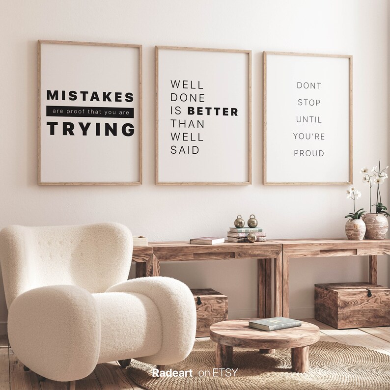 Office Wall Art Set of 6 Printables Home Office Decor Etsy