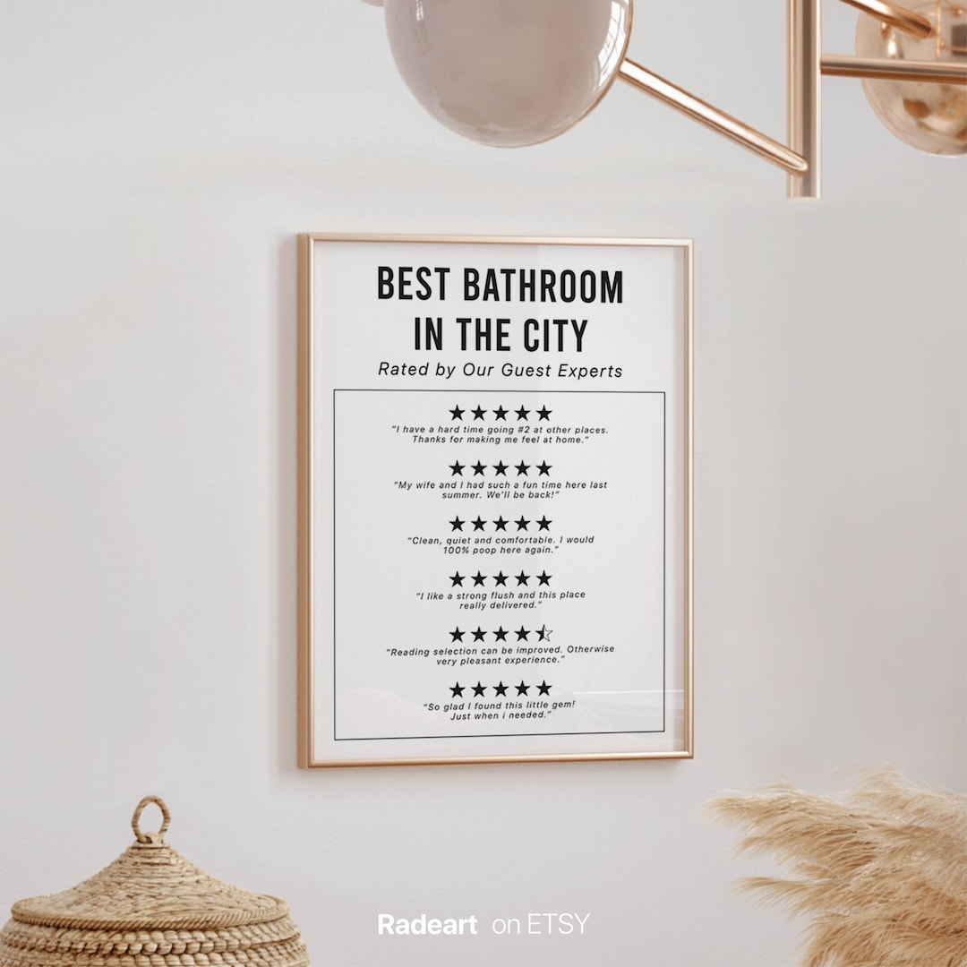 Funny Bathroom Art Poster Funny Bathroom Wall Art Cute Etsy