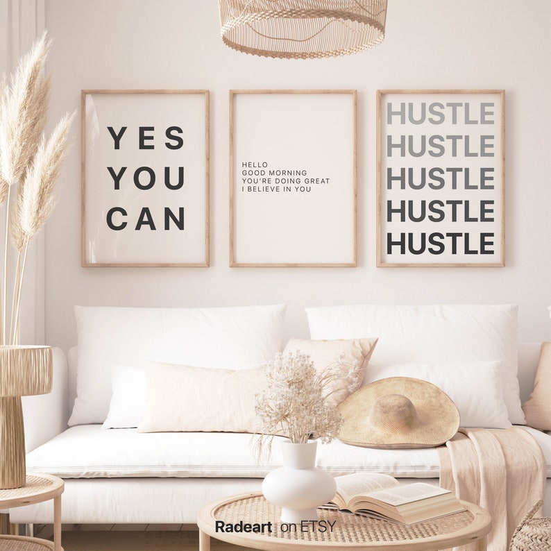 Office Wall Art Set of 6 Printables Home Office Decor Etsy