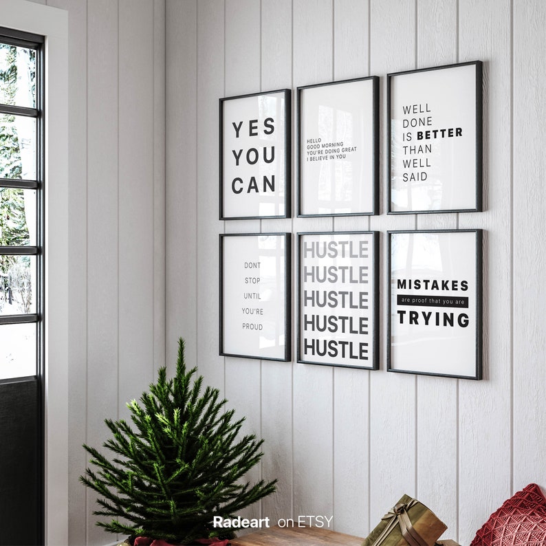 Office Wall Art Set of 6 Printables Home Office Decor Etsy