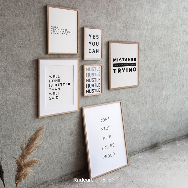 Office Wall Art Set of 6 Printables Home Office Decor Etsy
