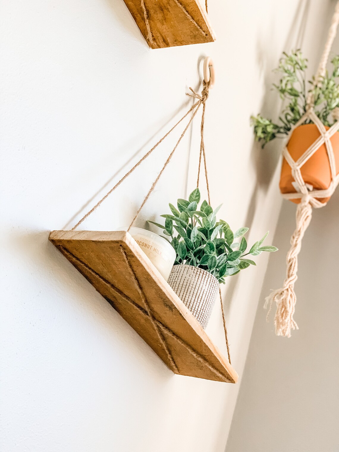 Boho Hanging Shelf Set of 2 hanging shelves hanging Etsy