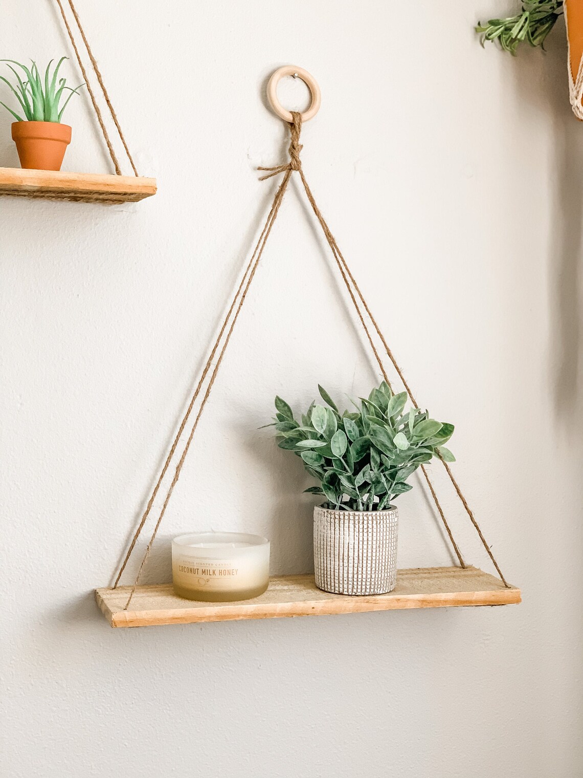 Boho Hanging Shelf Set of 2 hanging shelves hanging Etsy