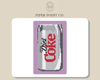 Diet Coke Needlepoint Canvas (Personalize Background Color)