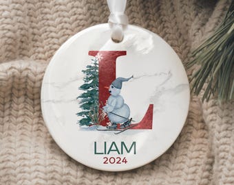 Personalized Ornament Name, Family Christmas Ornament, Monogram Alphabet Ornament, Custom Initial Ornament