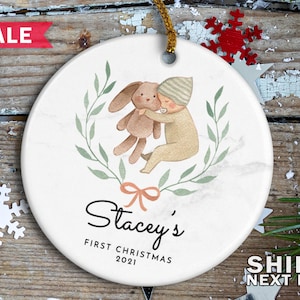 New Baby Ornament | Baby First Christmas Ornament 2022 | Personalized 1st Christmas Baby Ornament | Baby Name Xmas Ornament