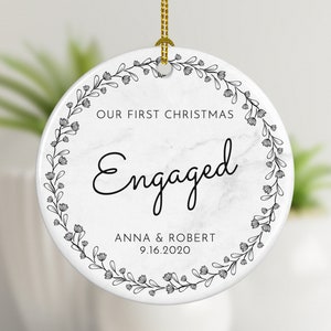 First Christmas Engaged Ornament | Personalized Engaged Couple Ornament | Just Engaged Ornament | Custom Engaged Ornament | Christmas Gift