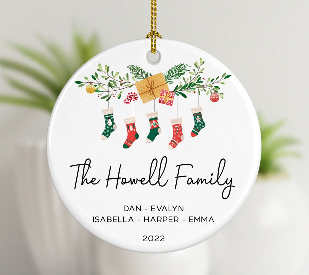 Family Ornament, Personalized Family of 5 Ornament, Christmas Ornament