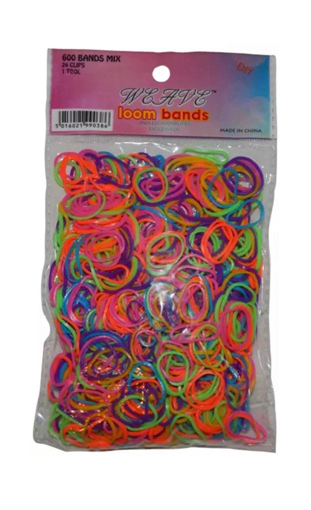 NG1 600pc Loom Bands Tub Starter Pack With Hook Tools Charms Art Craft