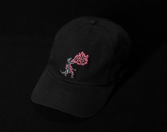 Kaiju Dad Hat – Robo Monster Embroidered Cap, Giant Monster Streetwear, Cotton Twill