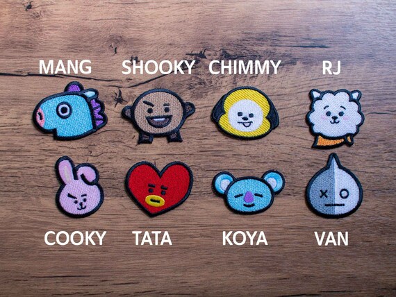 Cute BT21 BTS Animal Characters Iron on Embroidered Patch | Etsy