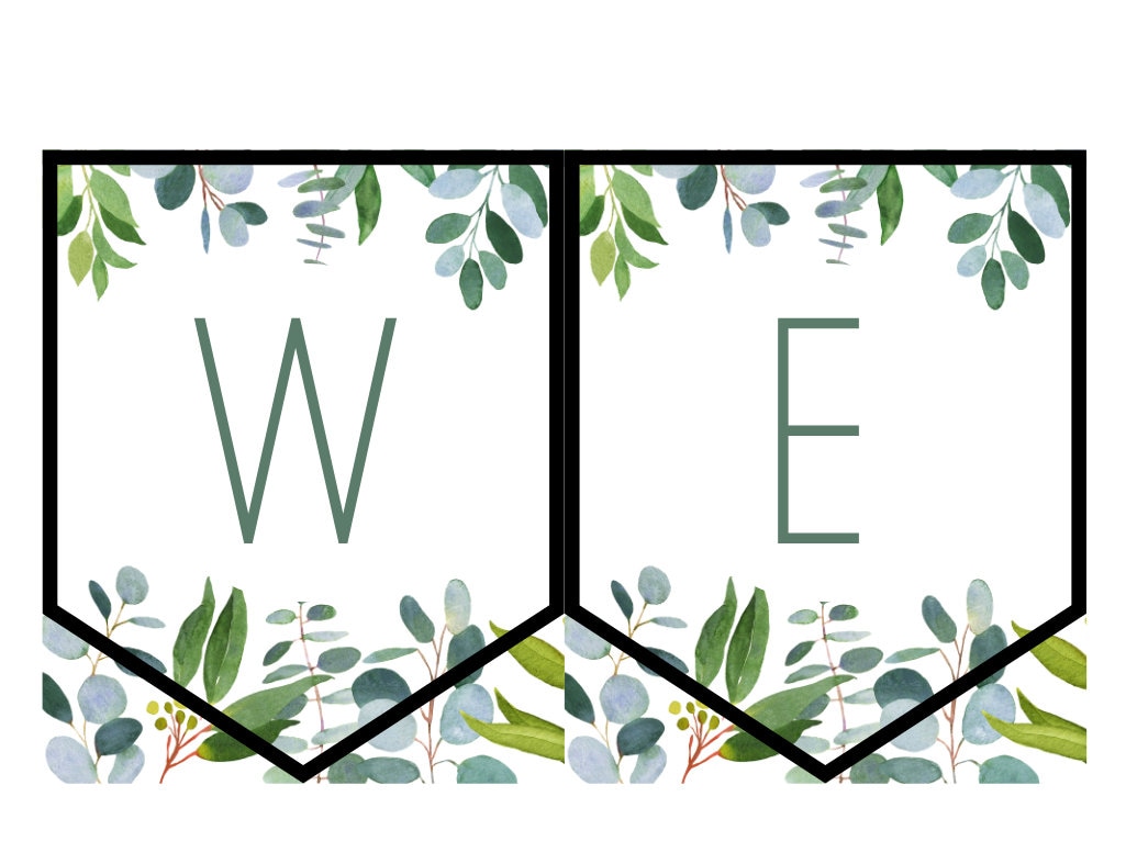 WELCOME Banner Printable Instant Download Greenery Theme Etsy WELCOME Banner Printable Instant Download Greenery Theme Etsy