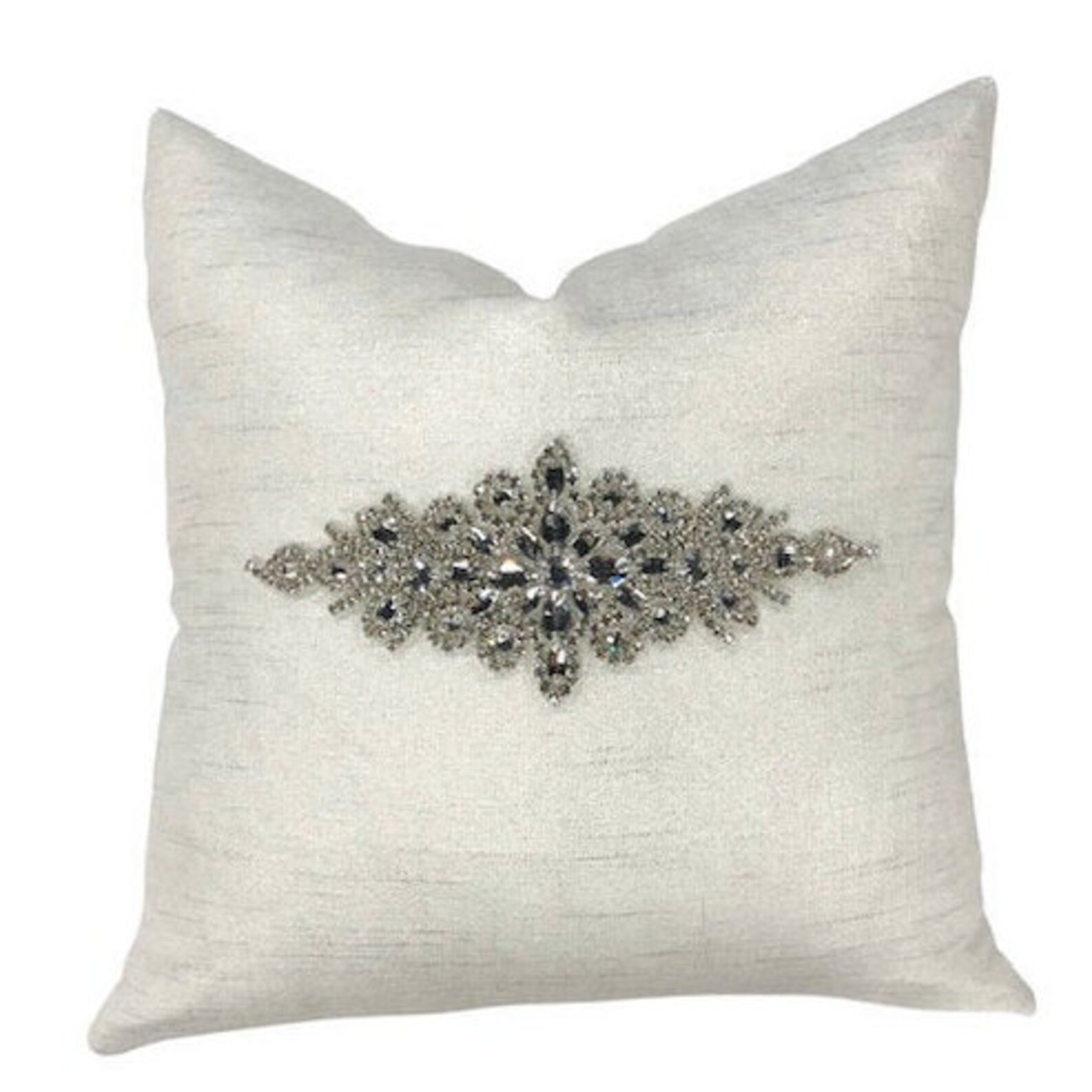 Throw Pillow with Insert Glam Oyster Rhinestone Applique Etsy