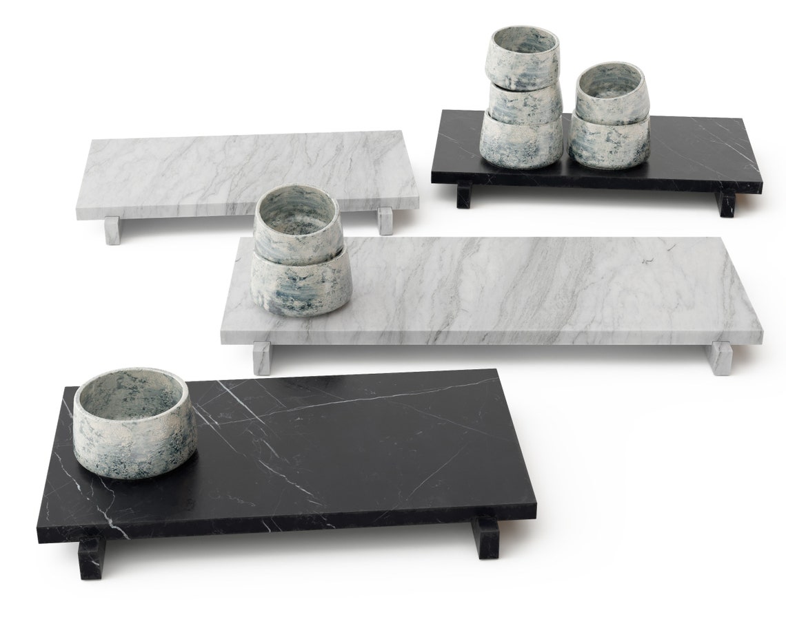 Marble serving trays with stands Etsy