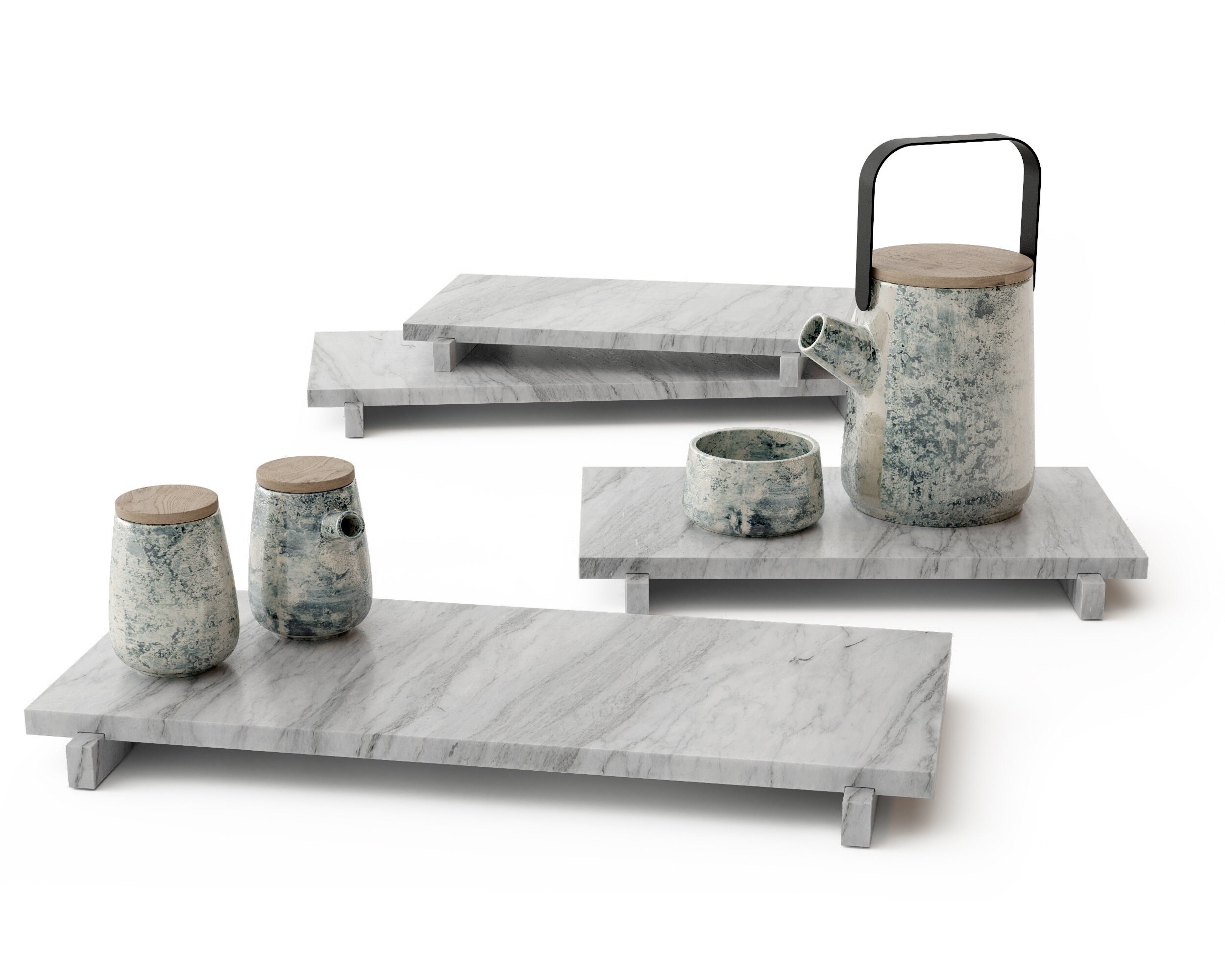 Marble serving trays with stands Etsy