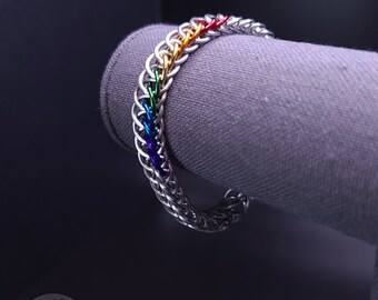 Pride Chainmail Bracelet (Multiple Pride Designs!) 50% of Sales Donated to The Trevor Project!