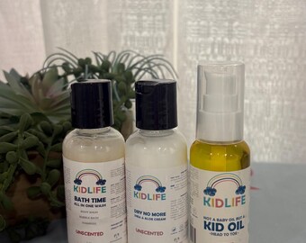 Kidlife Natural Unscented Bath and Body Set, Shea and Aloe, Travel Size