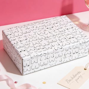 Papel de presente em formato de seios, arte feminista, papel divertido para festas (despedida de solteira e aniversário)
