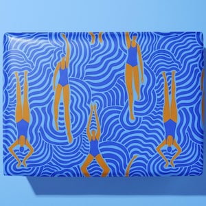 Schwimmer Geschenkpapier - Verspieltes Wassersport Geschenkpapier Bild 1