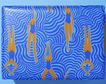 Schwimmer Geschenkpapier - Verspieltes Wassersport Geschenkpapier