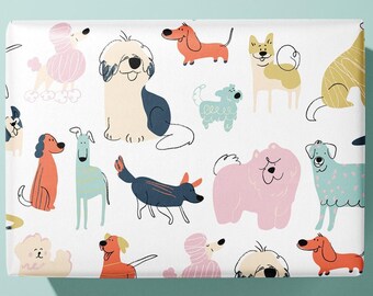 Dog Wrapping Paper - Fun Birthday Designs (Matte, Recyclable)