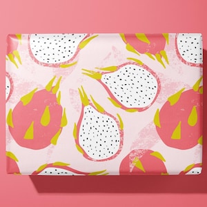 Exotische Drachenfrucht Geschenkpapier/Geschenkverpackung | Für Geburtstage und andere Feste - Ideales Geschenk Bild 1