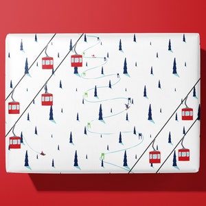 SKI Wrapping Paper Skiing and Snowboarding Gift Wrap image 1