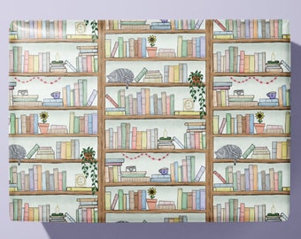 Bookcase Wrapping Paper / Books Gift Wrap
